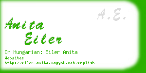 anita eiler business card